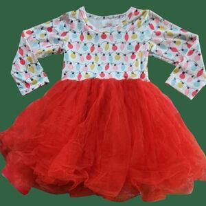 MILA & ROSE MERRY & BRIGHT RED BODICE TOP W/A CHIFFON TUTU SKIRT DRESS SZ. 4T